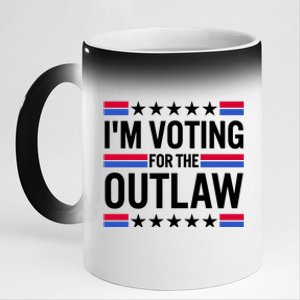 Im Voting For The Outlaw Funny Trump 11oz Black Color Changing Mug