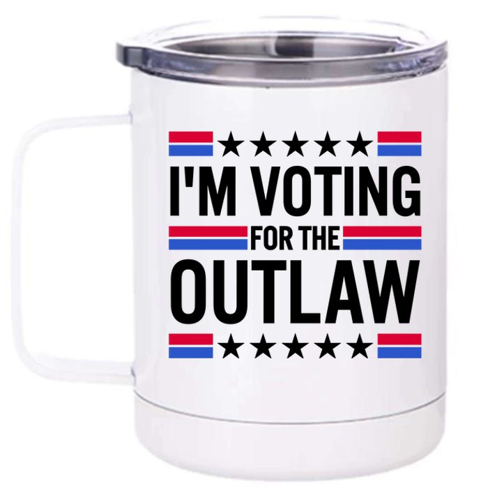 Im Voting For The Outlaw Funny Trump 12 oz Stainless Steel Tumbler Cup