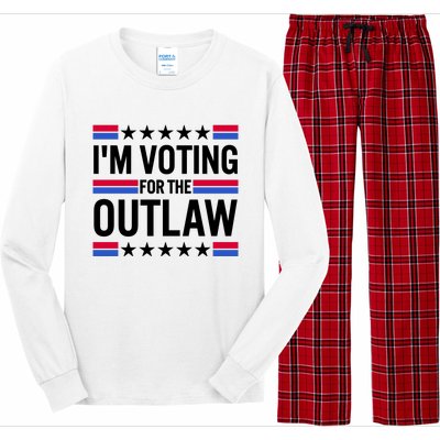 Im Voting For The Outlaw Funny Trump Long Sleeve Pajama Set