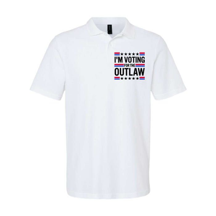 Im Voting For The Outlaw Funny Trump Softstyle Adult Sport Polo