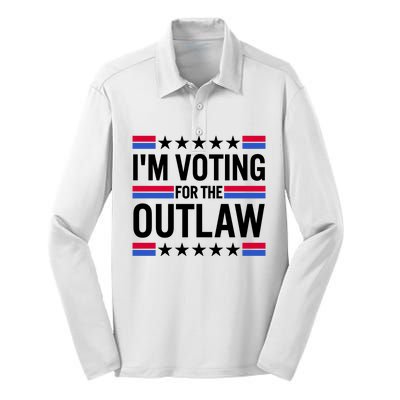 Im Voting For The Outlaw Funny Trump Silk Touch Performance Long Sleeve Polo