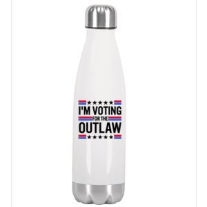 Im Voting For The Outlaw Funny Trump Stainless Steel Insulated Water Bottle