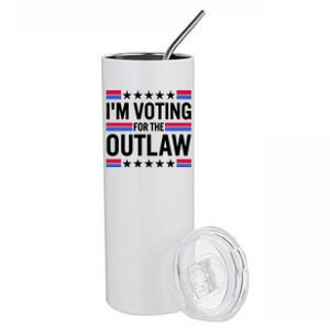 Im Voting For The Outlaw Funny Trump Stainless Steel Tumbler