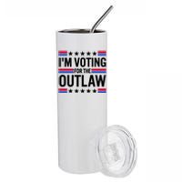 Im Voting For The Outlaw Funny Trump Stainless Steel Tumbler