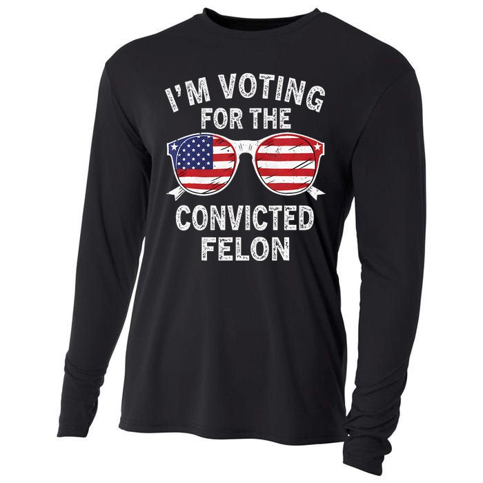 IM Voting For The Convicted Felon Funny Pro 2024 Cooling Performance Long Sleeve Crew