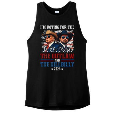 IM Voting For The Outlaw And The Hillbilly Trump Vance 2024 Ladies PosiCharge Tri-Blend Wicking Tank