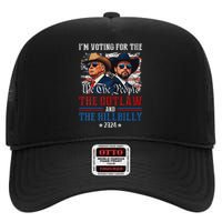 IM Voting For The Outlaw And The Hillbilly Trump Vance 2024 High Crown Mesh Back Trucker Hat