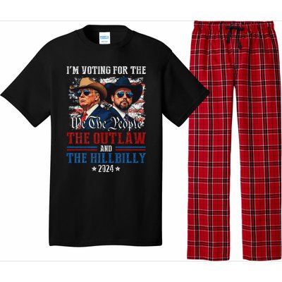 IM Voting For The Outlaw And The Hillbilly Trump Vance 2024 Pajama Set