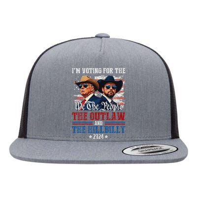 IM Voting For The Outlaw And The Hillbilly Trump Vance 2024 Flat Bill Trucker Hat