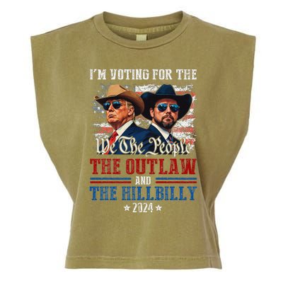 IM Voting For The Outlaw And The Hillbilly Trump Vance 2024 Garment-Dyed Women's Muscle Tee