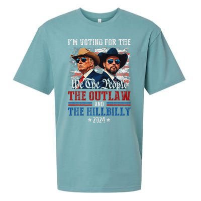 IM Voting For The Outlaw And The Hillbilly Trump Vance 2024 Sueded Cloud Jersey T-Shirt