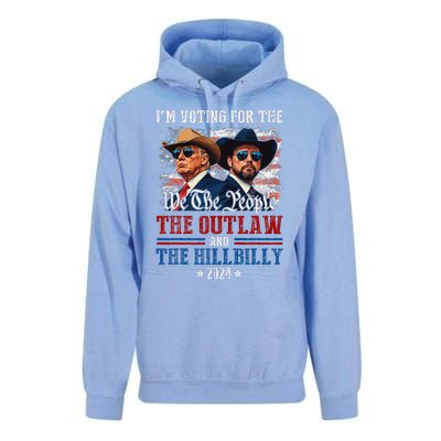 IM Voting For The Outlaw And The Hillbilly Trump Vance 2024 Unisex Surf Hoodie