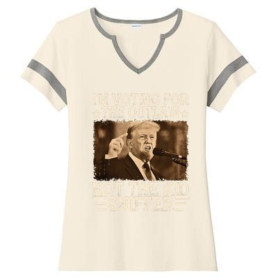 Im Voting For The Outlaw Not Sniffer Vote Trump 24 Ladies Halftime Notch Neck Tee