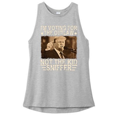 Im Voting For The Outlaw Not Sniffer Vote Trump 24 Ladies PosiCharge Tri-Blend Wicking Tank