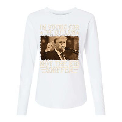 Im Voting For The Outlaw Not Sniffer Vote Trump 24 Womens Cotton Relaxed Long Sleeve T-Shirt