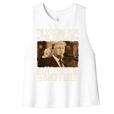 Im Voting For The Outlaw Not Sniffer Vote Trump 24 Women's Racerback Cropped Tank