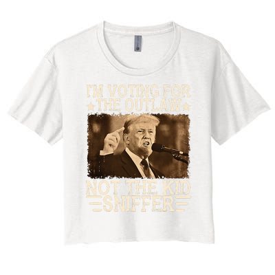 Im Voting For The Outlaw Not Sniffer Vote Trump 24 Women's Crop Top Tee