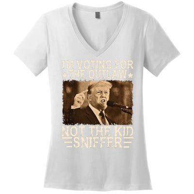 Im Voting For The Outlaw Not Sniffer Vote Trump 24 Women's V-Neck T-Shirt