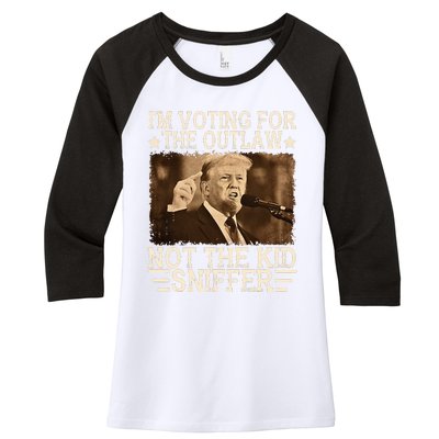 Im Voting For The Outlaw Not Sniffer Vote Trump 24 Women's Tri-Blend 3/4-Sleeve Raglan Shirt