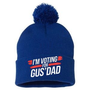 IM Voting For Gus Dad Harris Walz Pom Pom 12in Knit Beanie