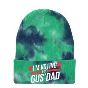 IM Voting For Gus Dad Harris Walz Tie Dye 12in Knit Beanie