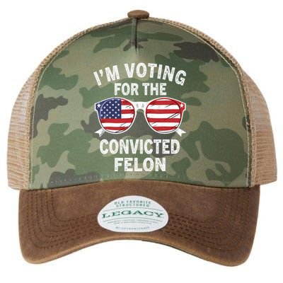 IM Voting For The Convicted Felon Funny Pro 2024 Legacy Tie Dye Trucker Hat