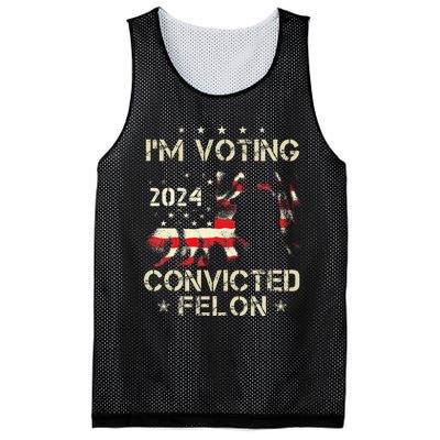 IM Voting For A Felon In 2024 Us Flag Convicted Felon Gift Mesh Reversible Basketball Jersey Tank