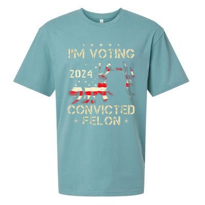 IM Voting For A Felon In 2024 Us Flag Convicted Felon Gift Sueded Cloud Jersey T-Shirt