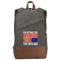 IM Voting For The Outlaw President Funny Election Cotton Canvas Backpack