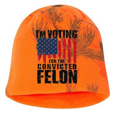 IM Voting For The Convicted Felon Funny Pro Trump 2024 Kati - Camo Knit Beanie