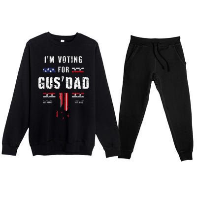 IM Voting For Gus Dad Premium Crewneck Sweatsuit Set