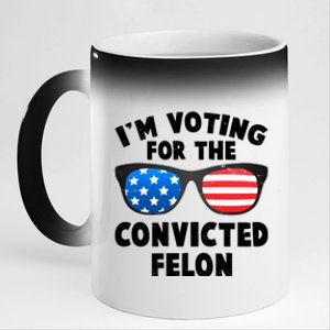 Im Voting For The Convicted Felon Trump 11oz Black Color Changing Mug