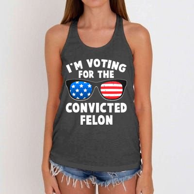 Im Voting For The Convicted Felon Trump Women's Knotted Racerback Tank