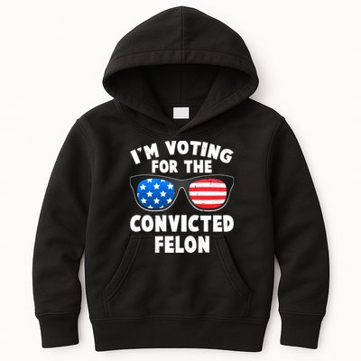 Im Voting For The Convicted Felon Trump Kids Hoodie