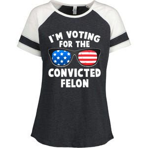 Im Voting For The Convicted Felon Trump Enza Ladies Jersey Colorblock Tee