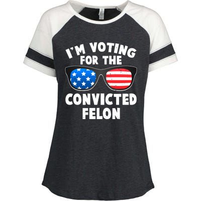 Im Voting For The Convicted Felon Trump Enza Ladies Jersey Colorblock Tee