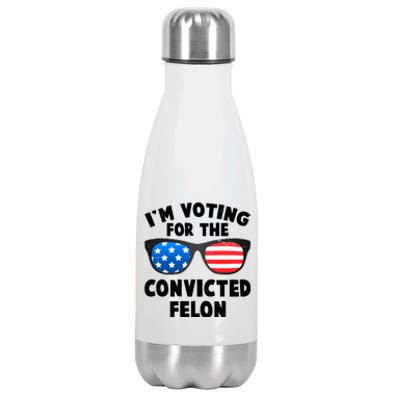 Im Voting For The Convicted Felon Trump Stainless Steel Insulated Water Bottle