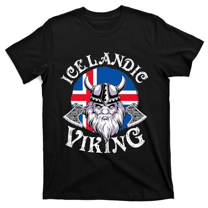 Icelandic Viking Funny Iceland Flag Nordic Enthusiast Outfit T-Shirt