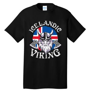 Icelandic Viking Funny Iceland Flag Nordic Enthusiast Outfit Tall T-Shirt