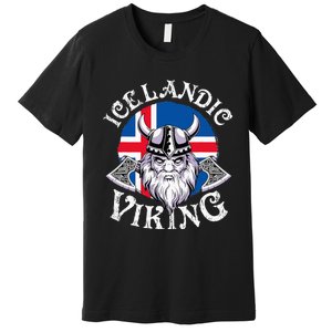 Icelandic Viking Funny Iceland Flag Nordic Enthusiast Outfit Premium T-Shirt