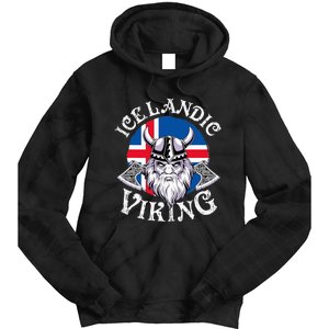 Icelandic Viking Funny Iceland Flag Nordic Enthusiast Outfit Tie Dye Hoodie