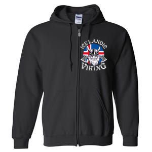 Icelandic Viking Funny Iceland Flag Nordic Enthusiast Outfit Full Zip Hoodie