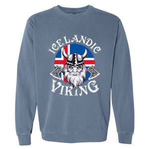 Icelandic Viking Funny Iceland Flag Nordic Enthusiast Outfit Garment-Dyed Sweatshirt