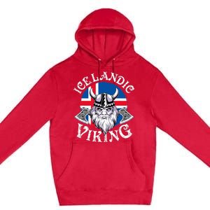 Icelandic Viking Funny Iceland Flag Nordic Enthusiast Outfit Premium Pullover Hoodie