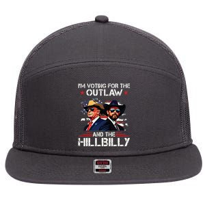 IM Voting For The Outlaw And The Hillbilly Trump Vance 2024 7 Panel Mesh Trucker Snapback Hat