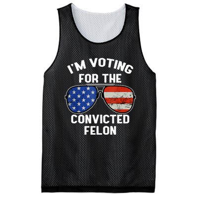 Im Voting For The Convicted Fellon 2024 Us Flag Pro Trump Mesh Reversible Basketball Jersey Tank