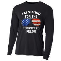 Im Voting For The Convicted Fellon 2024 Us Flag Pro Trump Cooling Performance Long Sleeve Crew