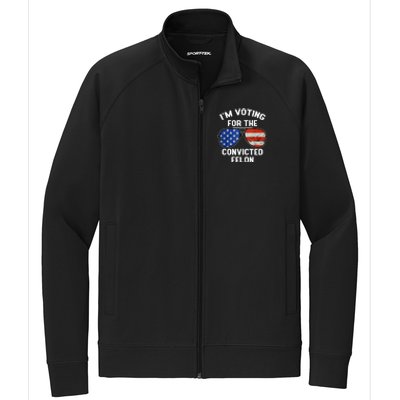 Im Voting For The Convicted Fellon 2024 Us Flag Pro Trump Stretch Full-Zip Cadet Jacket