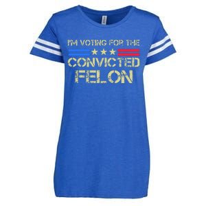 IM Voting For The Convicted Fellon 2024 Us Flag Pro Trump Enza Ladies Jersey Football T-Shirt