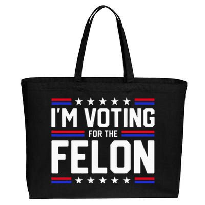 Im Voting For The Felon Political Trump 2024 Cotton Canvas Jumbo Tote